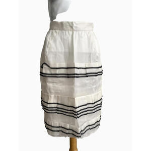 NWT Dolce & Gabbana Special Piece White Black Stripe Silk Skirt $895 IT-38/40